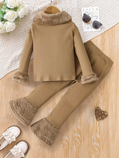 Girl's Long Sleeve Top and Pants Set