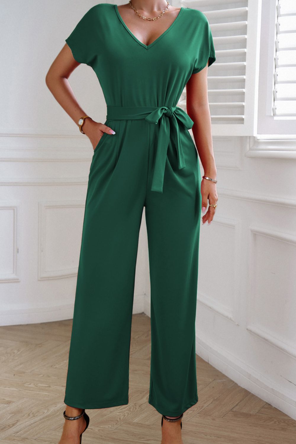 Women's Tie Waist Jumpsuit