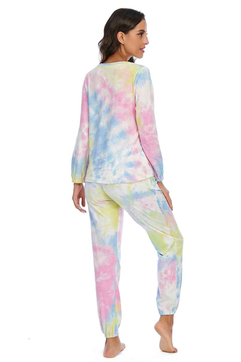 Women's Tie-Dye Top and Drawstring Pants Lounge Sets