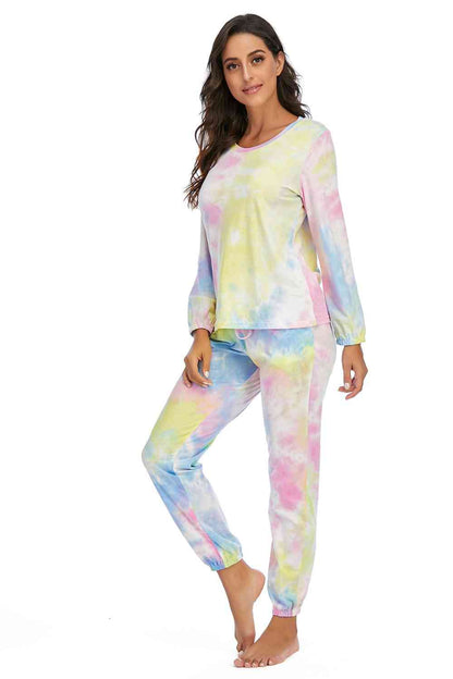 Women's Tie-Dye Top and Drawstring Pants Lounge Sets