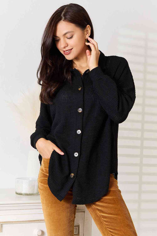 Women's Waffle-Knit Shoulder Shirt