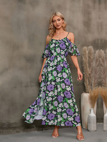 Women's Floral Slit Maxi Dress