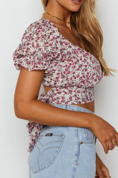 Women's Flower Ruffle Blouse