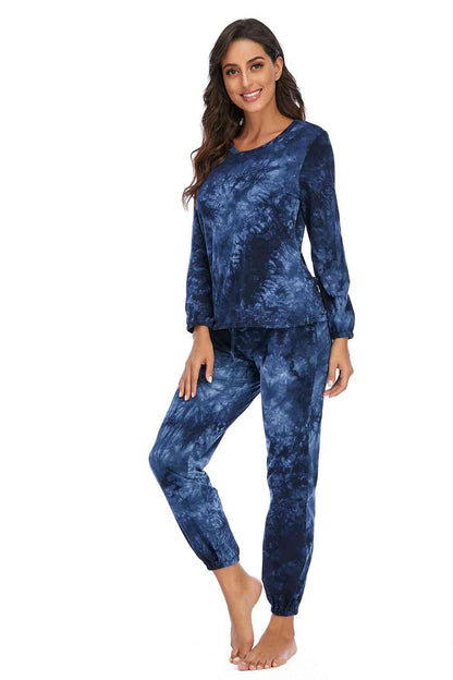 Women's Tie-Dye Top and Drawstring Pants Lounge Sets