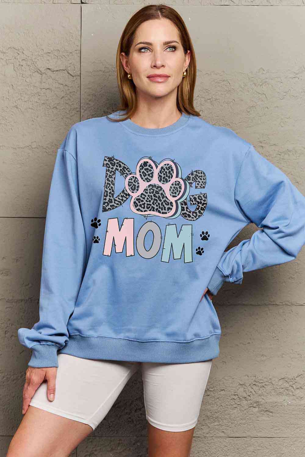 Women's Full Size DOG MOM Graphic Sweatshirt