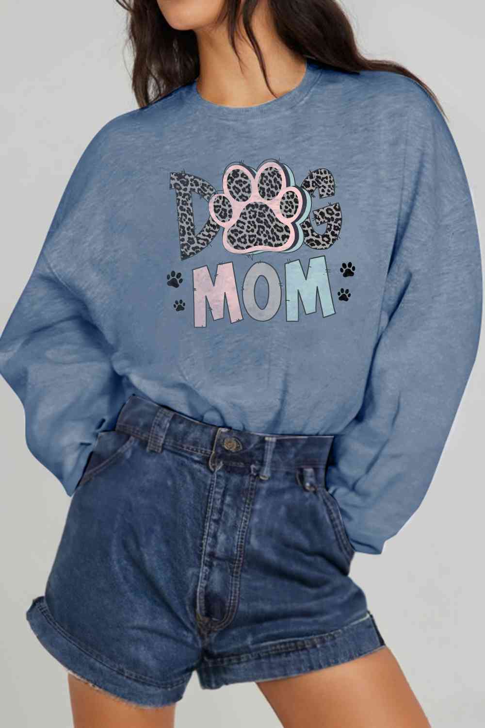 Women's Full Size DOG MOM Graphic Sweatshirt