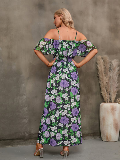 Women's Floral Slit Maxi Dress