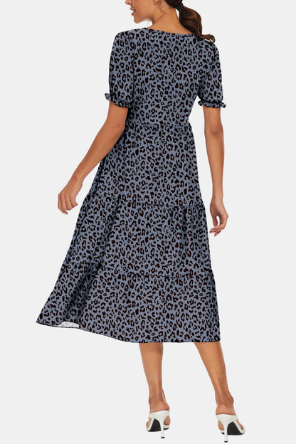 Women's Flounce Sleeve Midi Dress