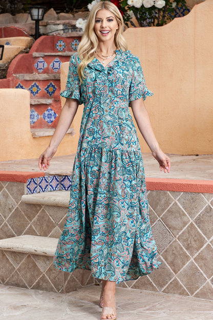 Women's Paisley Print Maxi Dress