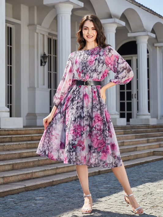 Women's Floral Print Midi Dress