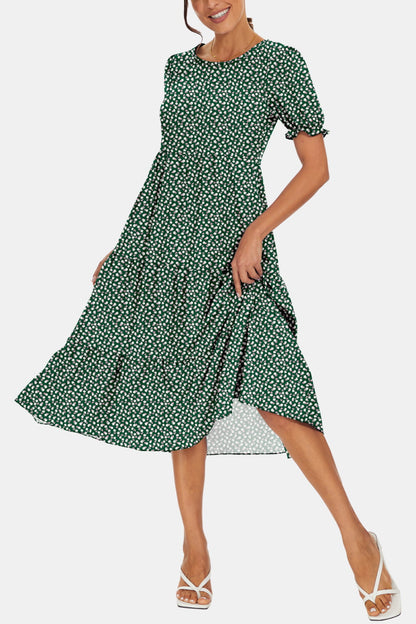 Women's Flounce Sleeve Midi Dress