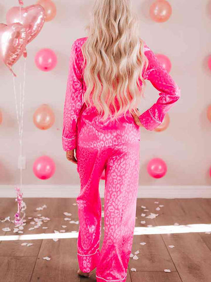 Women's Printed Long Sleeve Top and Pants Lounge Sets