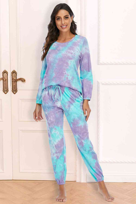 Women's Tie-Dye Top and Drawstring Pants Lounge Sets