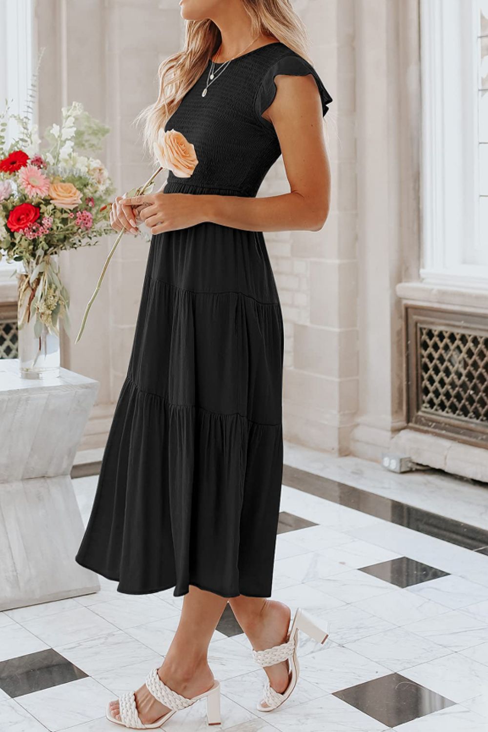 Women's Tiered Midi Dress