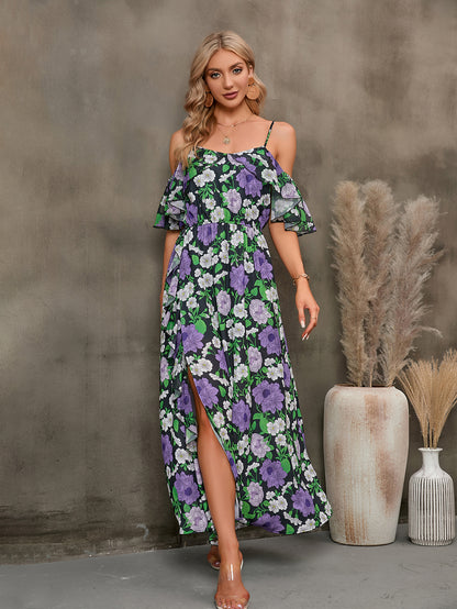 Women's Floral Slit Maxi Dress