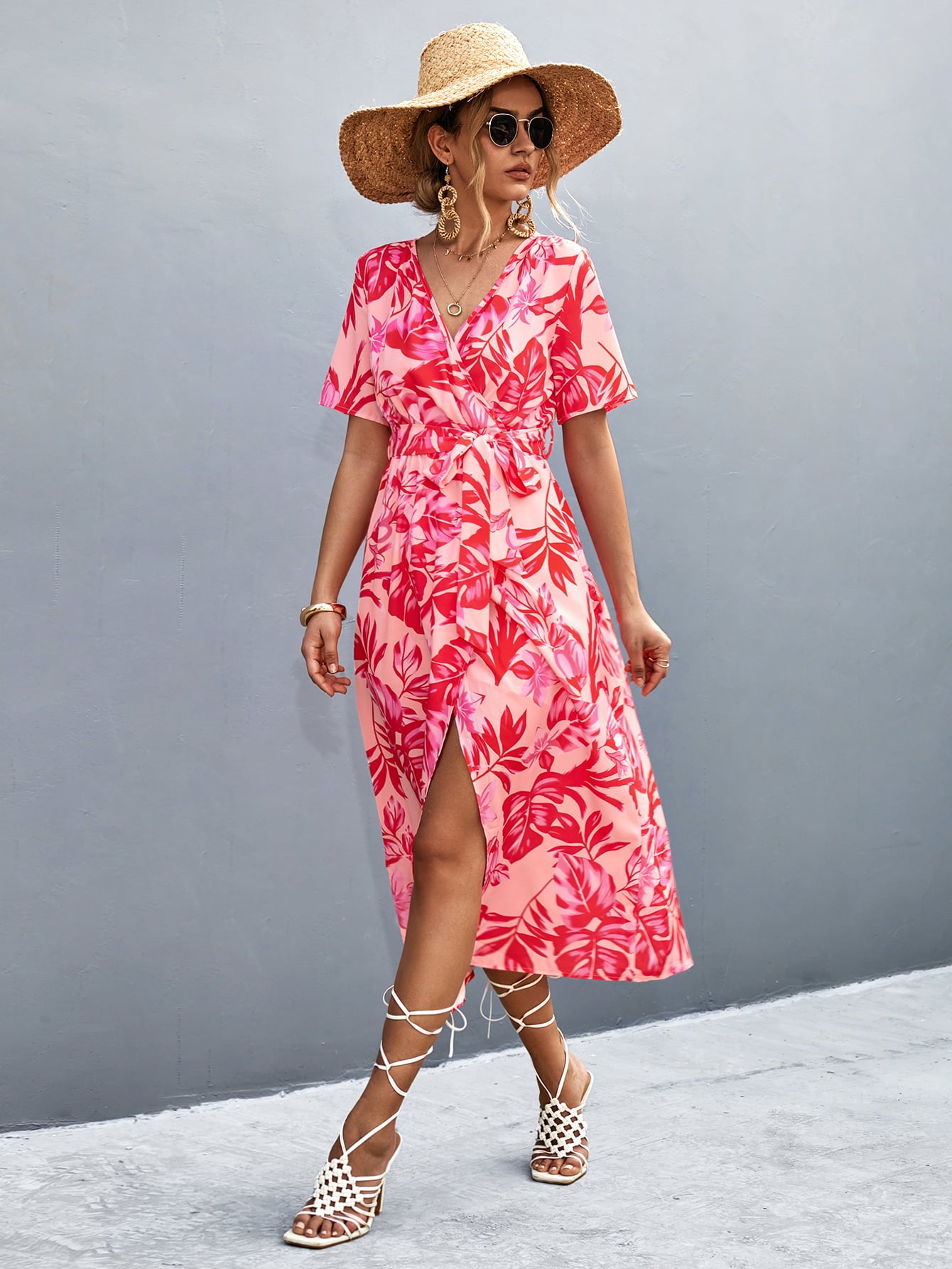 Women's Floral Print Midi Dress