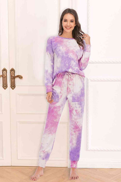 Women's Tie-Dye Top and Pants Lounge Set